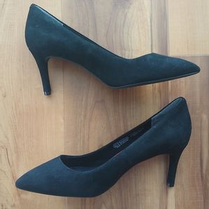 Rockport Total Motion 75mm Pointed Toe Heel - Black Suede